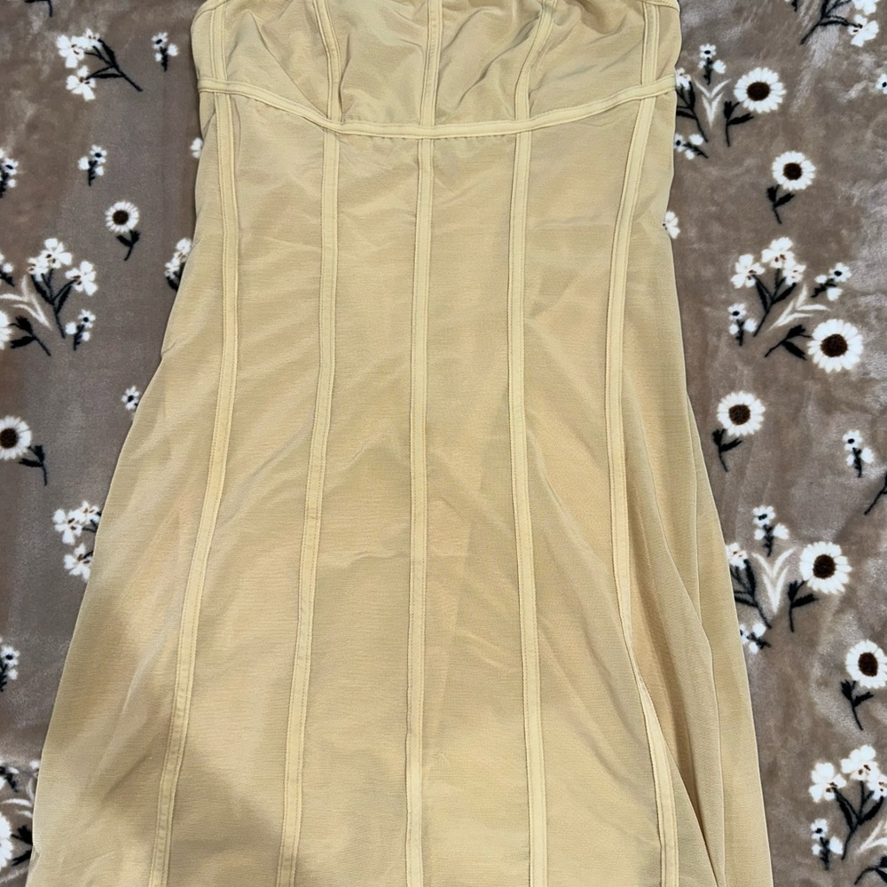 Urban Outfitters Tan Strapless Sheath Mini Dress